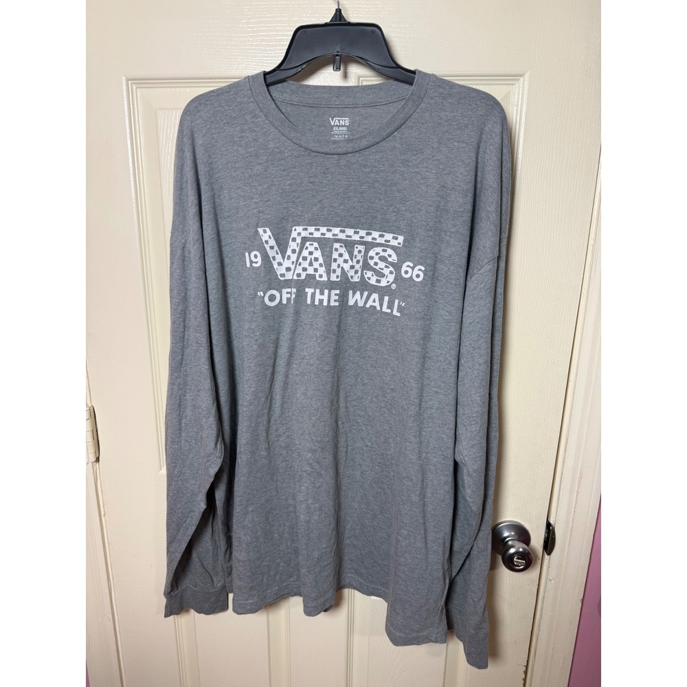 Vans Mens Off The Wall Checkerboard Graphic Long Sleeve T-Shirt
